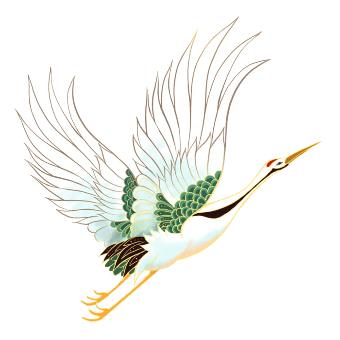 中国风古典中式国潮风手绘飞鹤图案仙鹤装饰素材PNG免抠插画元素