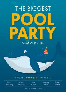 夏日游泳池派对海报PSD素材