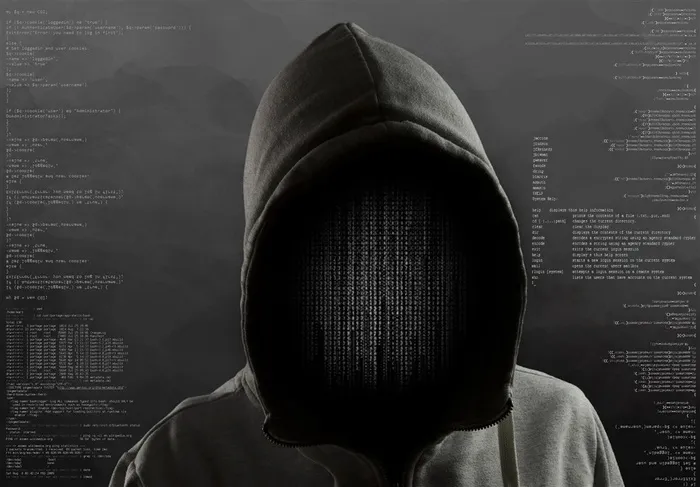 正在记录数据的黑客高清图片
