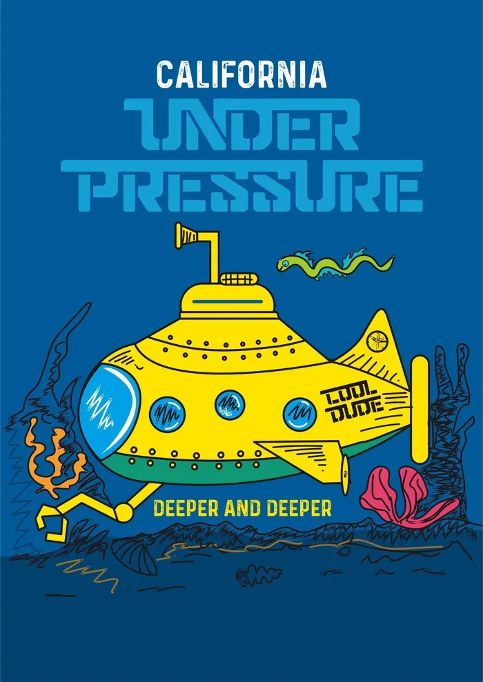 黄色潜水艇 海底生物cdr矢量模版下载