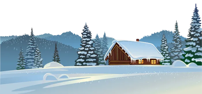 雪景小屋卡通