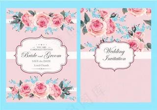 结婚伴手礼素材 结婚请柬背景素材 情人节玫瑰矢量 唯美淡雅花卉矢量 清新花卉矢量素材