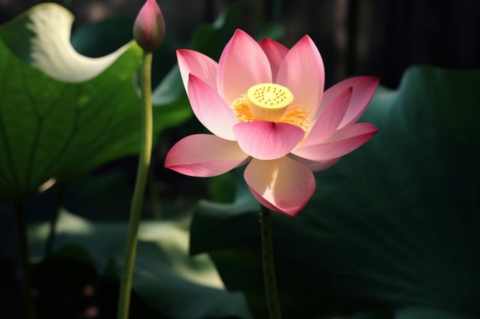 莲花光影暗黑摄影图(1344x896)