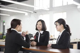 相互交流的商务白领