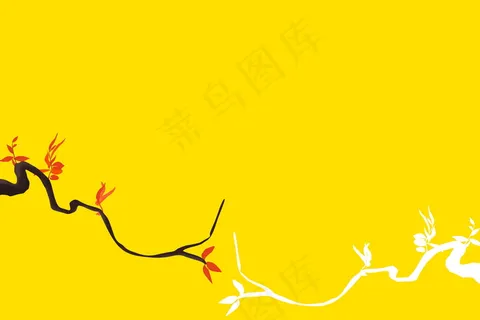 中国风插画黄色背景图片