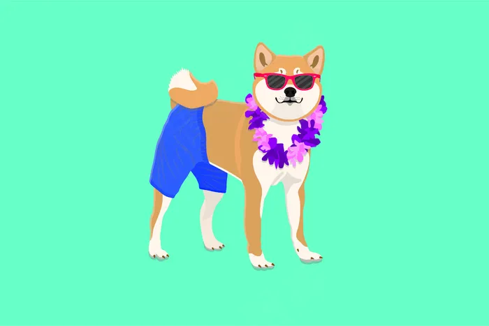 卡通狗素材柴犬背景动物ai矢量模版下载