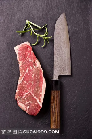 美食系列 - 美味的牛扒和刀