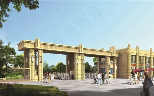 蓝天下大门设计效果图