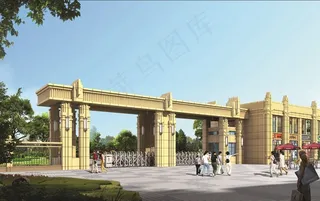 蓝天下大门设计效果图