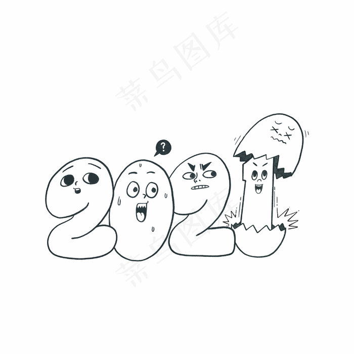 2021数字简笔画图片