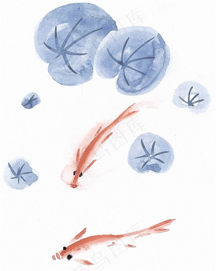 鱼虾蟹龟艺术绘画素材