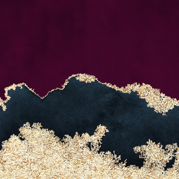 红色绿色金属金色水彩晕染金箔纹理背景图片