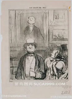 奥诺 · 杜米埃素描老人装饰画手绘插画