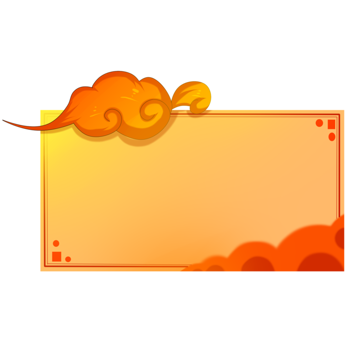 中国风中式传统祥云图案国潮古风边框云纹装饰元素PNG免抠素材图