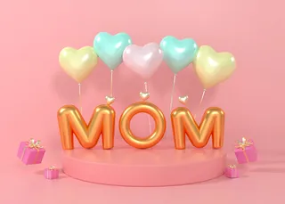 粉色气球母亲节素材