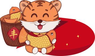 恭贺新春可爱老虎喜庆虎年元素