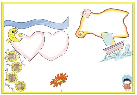 彩色中小学手抄小报月亮