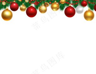 圣诞球吊饰圣诞装饰元素彩色免抠