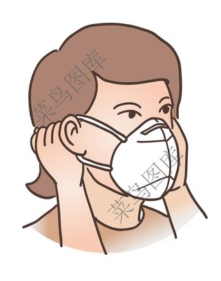 戴N95口罩矢量图