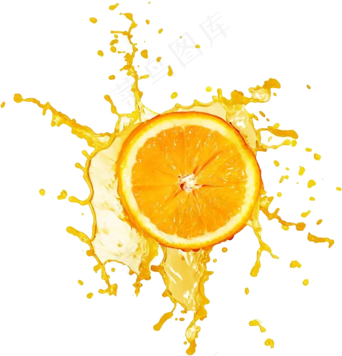 橙汁喷溅png免扣元素 