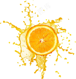 橙汁喷溅png免扣元素 