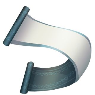 复古中国风卷轴元素手绘画轴文本标题框PSDAI素材模板png免扣图