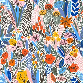 花卉唯美手绘花朵面料纹理手机壳布料面料印花服装矢量图案素材