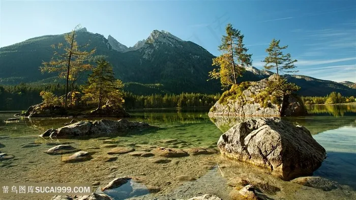 湖畔美景风景画壁纸