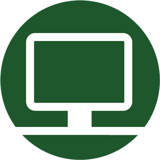 绿色圆形电脑图标科技kv主视觉素材