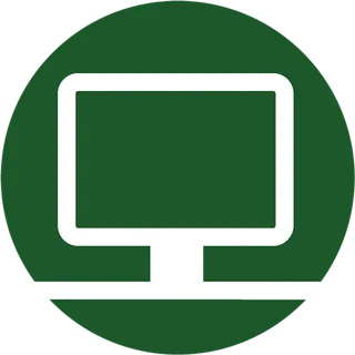 绿色圆形电脑图标科技kv主视觉素材