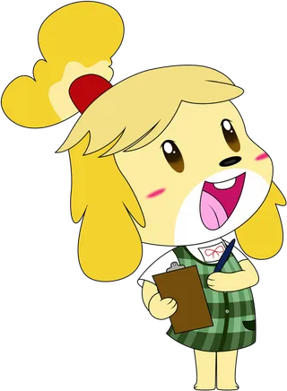 黄色动森卡通我小狗素材简笔