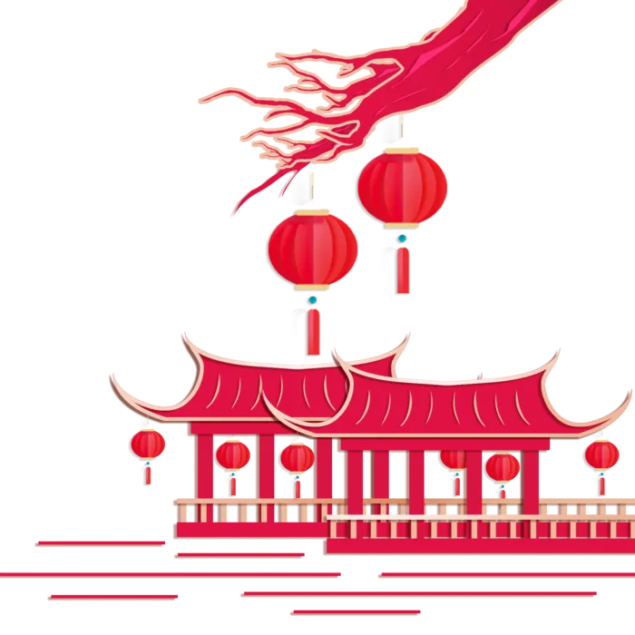 清明元素古风中式清明节山水画中国风绿色