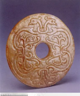 中华传统玉器-双凤花纹玉璧 中华传统玉器-双凤花纹玉璧