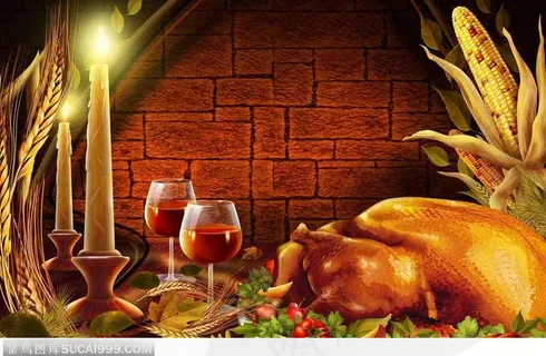 圣诞节烤鸡大餐、红酒