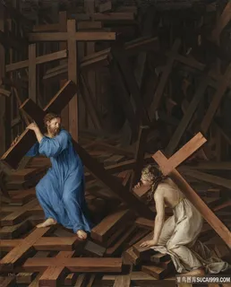 耶稣十字架油画