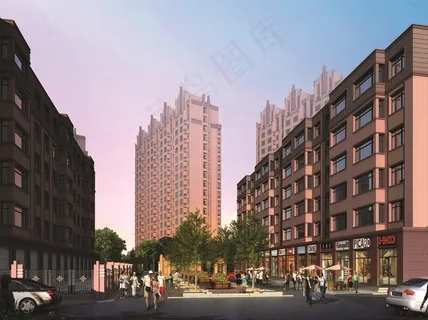 城市中心高层建筑群