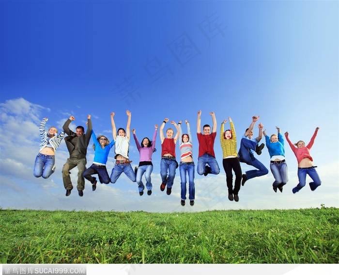 飞腾跳跃的人群