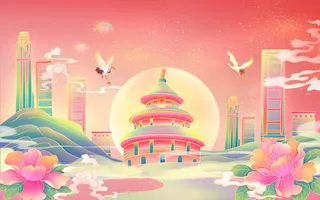 国庆国潮风海报背景