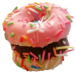 三色奶油甜甜圈原味免抠摄影元素素材