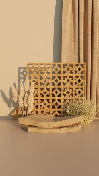 小清新电商c4d场景展台合层背景