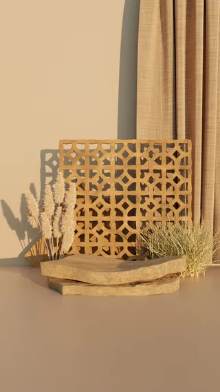 小清新电商c4d场景展台合层背景