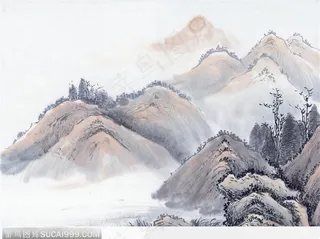 高山雨雾图