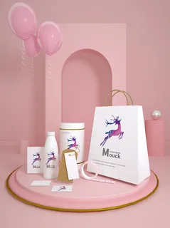 VI样机手提袋贴图包装logo样机