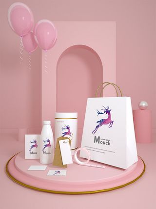 VI样机手提袋贴图包装logo样机