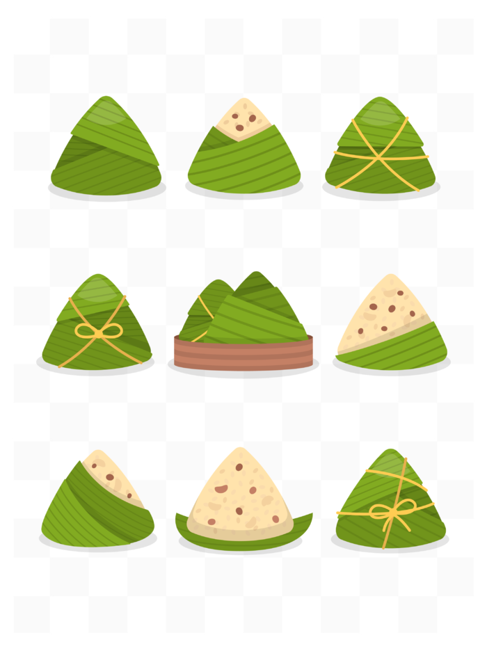 传统节日端午节粽子手绘插画合集