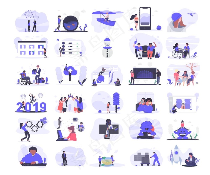 扁平化商务插画3