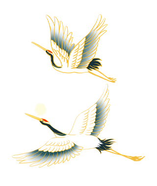 中国风古典中式国潮风手绘飞鹤图案仙鹤装饰素材PNG免抠插画元素