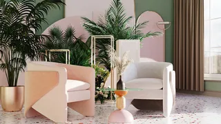 北欧简约现代艺术风格室内设计客厅沙发场景(13)