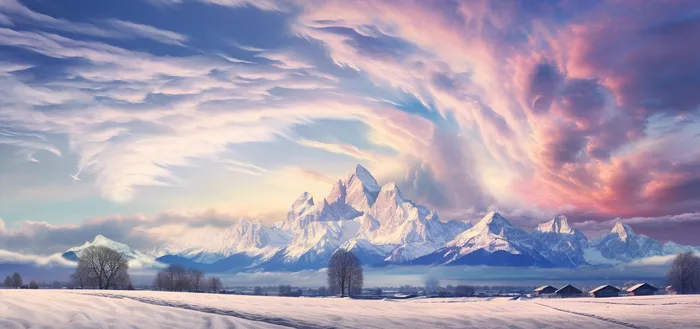全景远景远处的雪山背景摄影图(4800x2256)