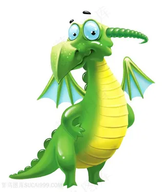 绿色恐龙3d绘画设计高清图片